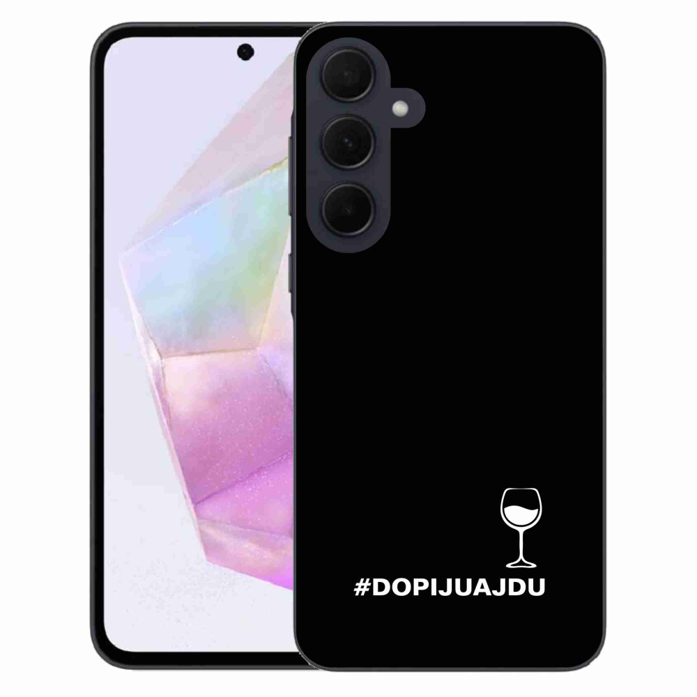 Gél borítás mmCase Samsung Galaxy A35 5G - bor motívum fekete háttérrel