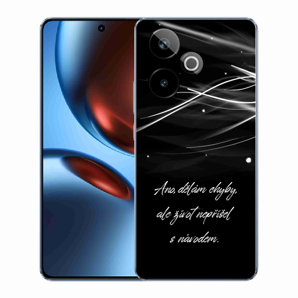 Rugalmas zselés tok mmCase a Realme GT 7 5G/GT 7T 5G képével - idézem fekete háttérrel