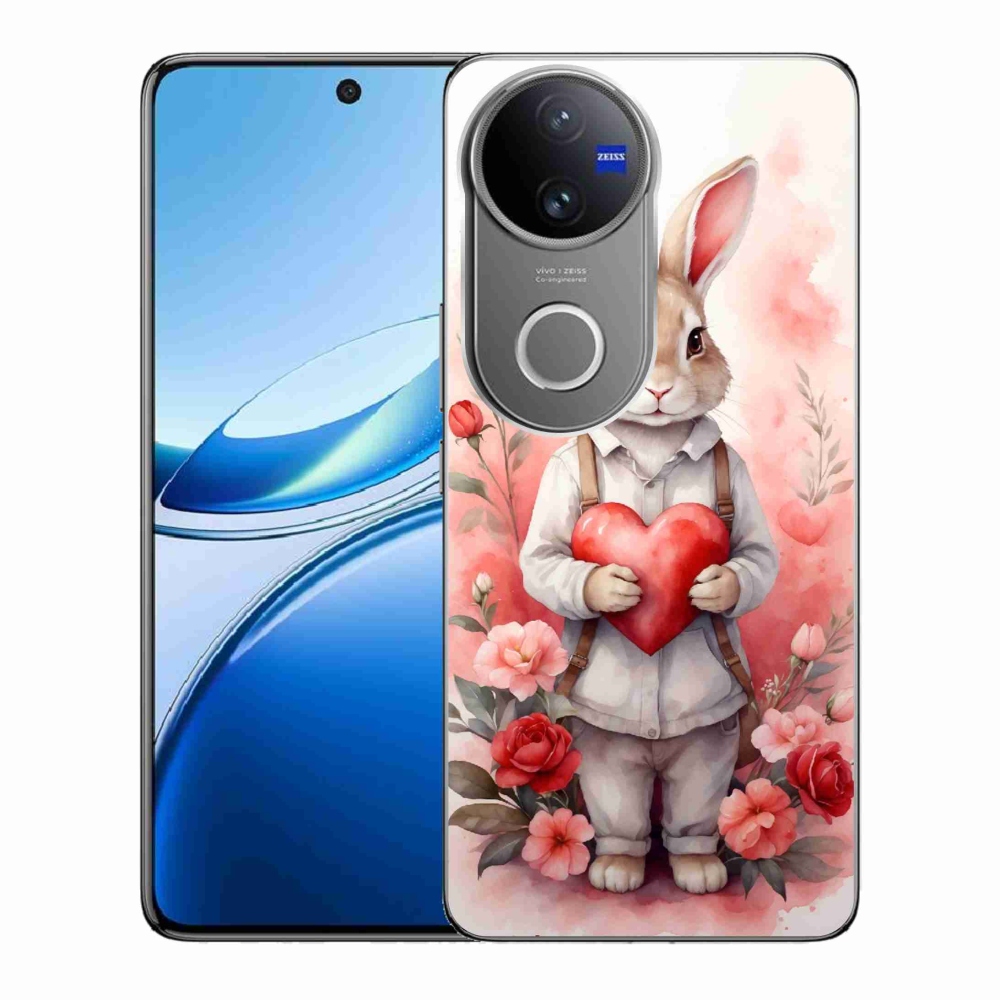 Zselés borítás mmCase a Vivo V50 5G-hez - nyúl szívvel