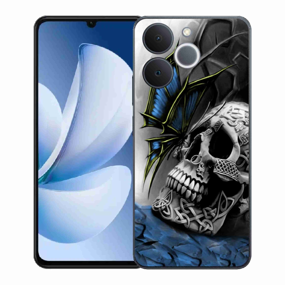 Zselés borítás mmCase a Realme Note 70T-hez - pillangó és koponya