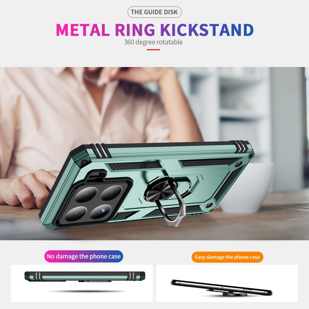 Gyűrűk tartós burkolat Xiaomi 15 - zöld