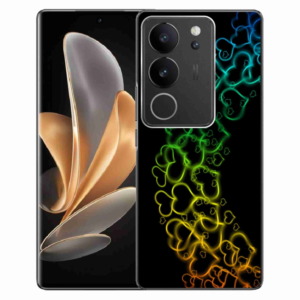 Zselés borítás mmCase a Vivo V29 5G-hez - színes szívek