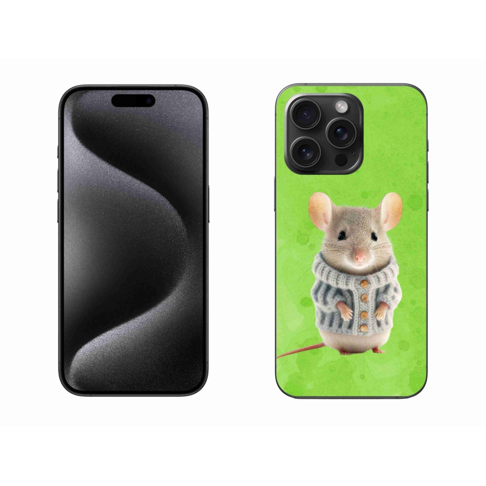 Gél borítás mmCase iPhone 15 Pro Max készülékhez - egér pulóverben