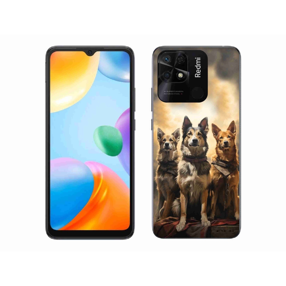 Gél borító mmCase a Xiaomi Redmi 10C-hez - három kutya