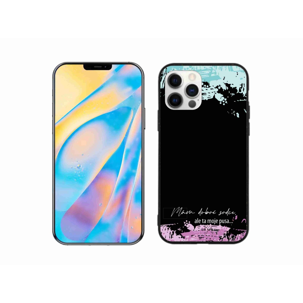 Gél borító mmCase iPhone 12 Pro készülékhez - vicces szöveg 3 fekete háttér