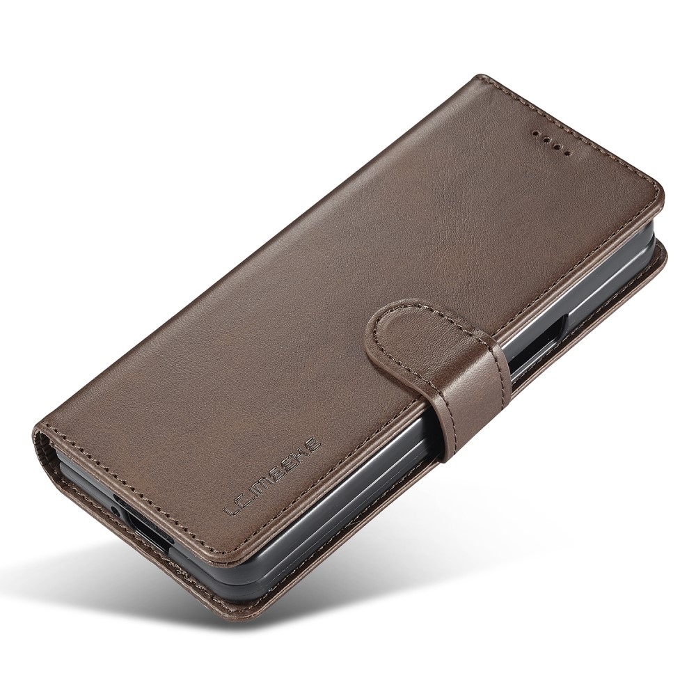 Imeeke könyvtáska Samsung Galaxy Z Fold5 5G - barna színben