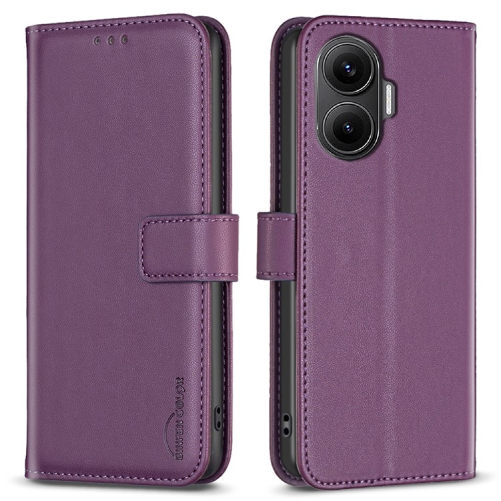 BNF könyv tok Xiaomi Poco F7 5G - sötétlila - Xiaomi Poco F7 5G számára