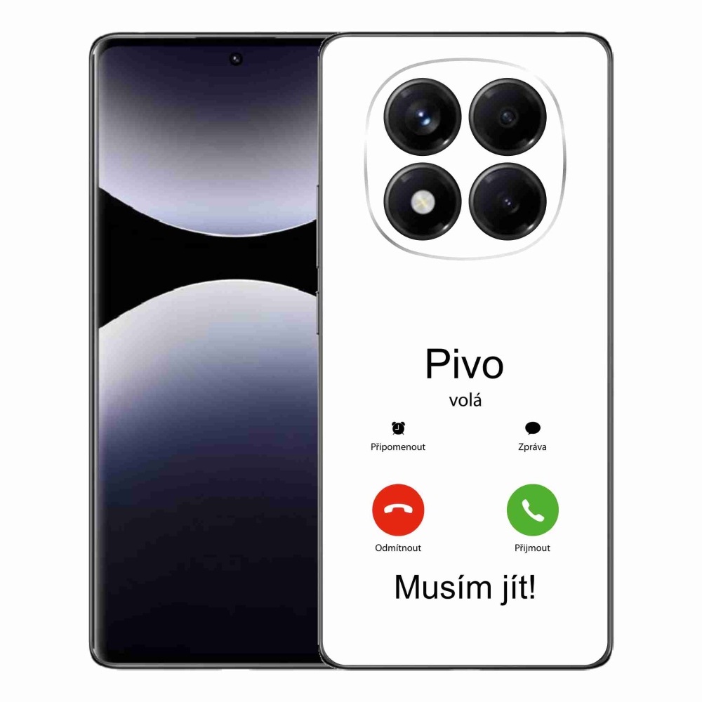 Gél borítás mmCase a Xiaomi Redmi Note 14 Pro készülékhez - sör hívja fehér háttérrel