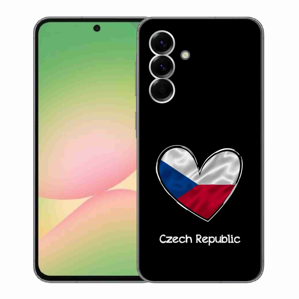 Zselés borítás mmCase Samsung Galaxy A56 5G - zászlós szív fekete háttérrel