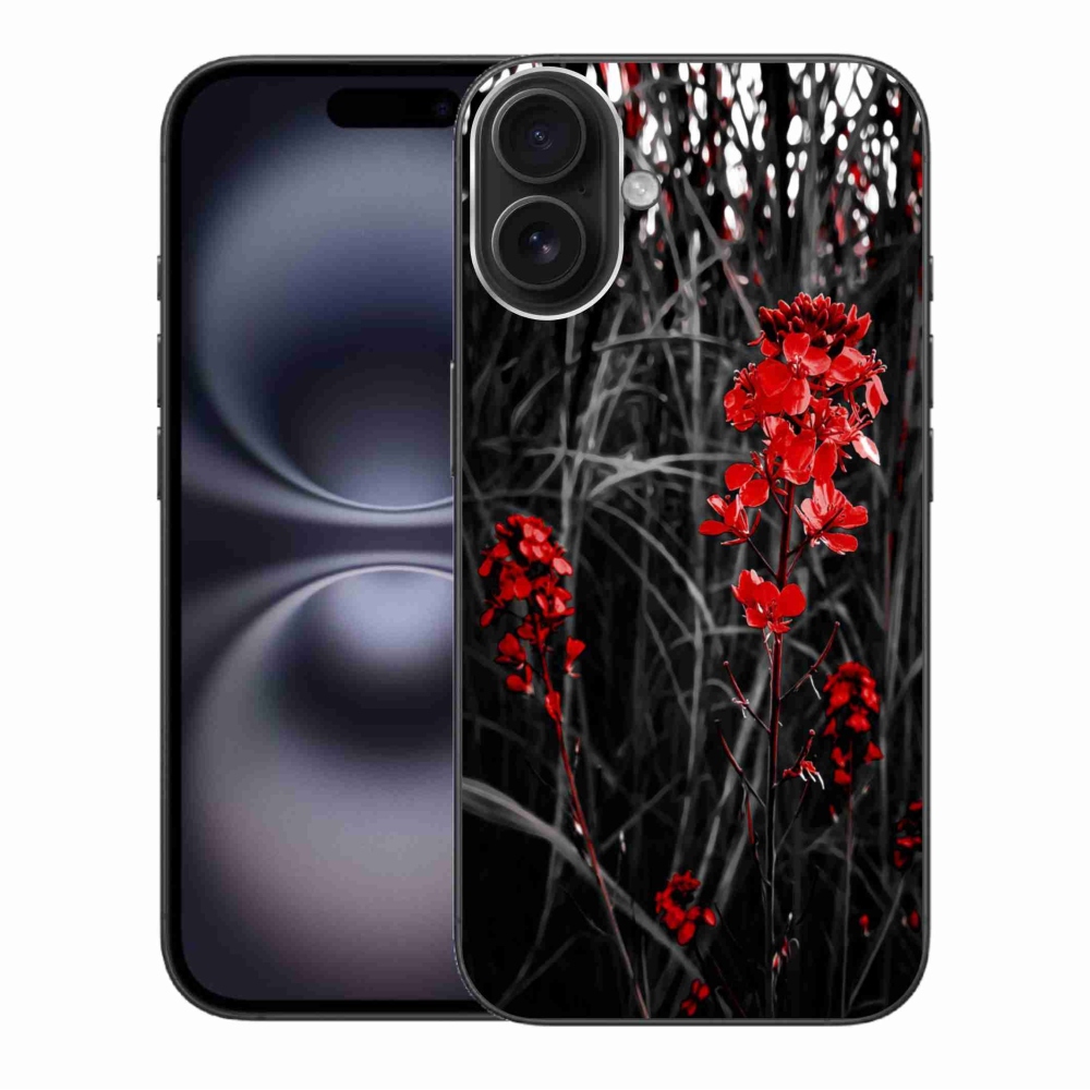 Gél borítás mmCase iPhone 16 Plus készülékhez - piros növény