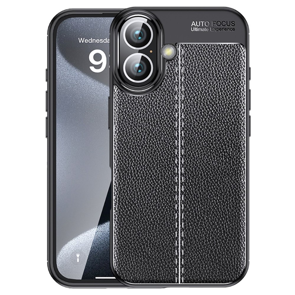 Litchi tartós zselés tok iPhone 16-hoz - fekete