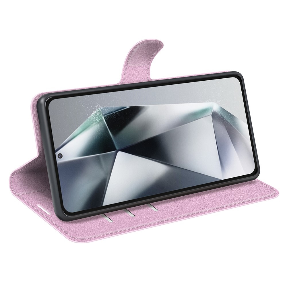Litchi könyv tok Samsung Galaxy S25 Ultra - rózsaszínű