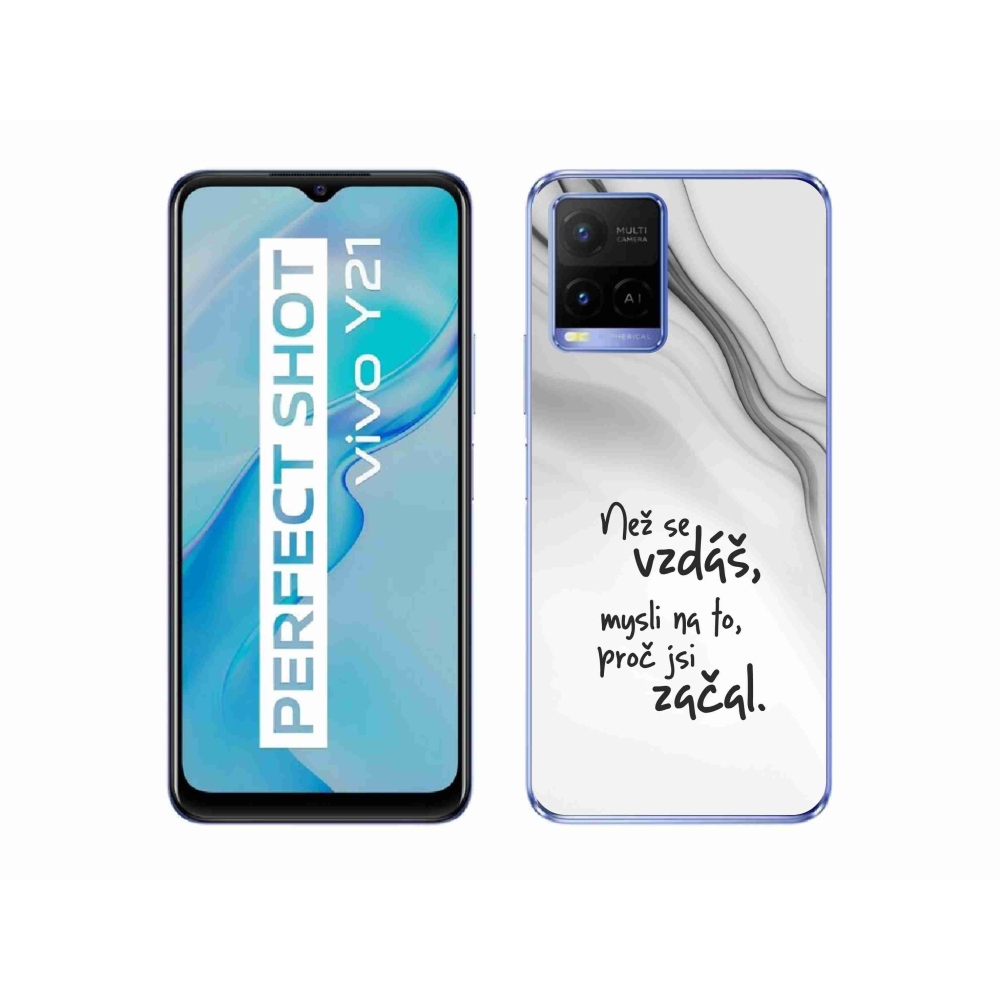 Gél borító mmCase a Vivo Y21/Y21s/Y33s készülékhez - idézet 2 fehér háttér