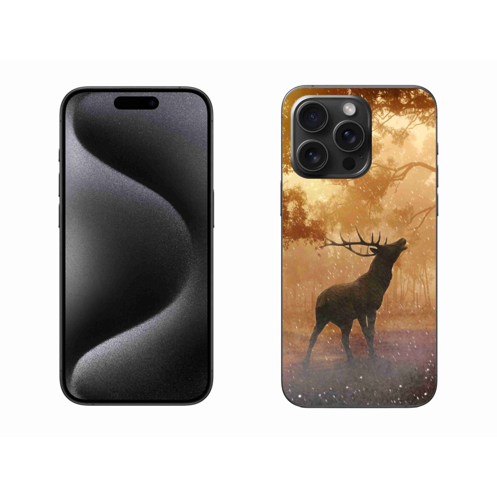 Zselés borítás mmCase iPhone 15 Pro Max készülékhez - szarvas a vadászaton