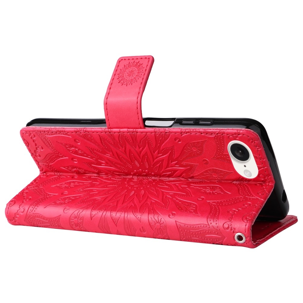 Napraforgó könyvtáska iPhone 16e készülékhez - piros