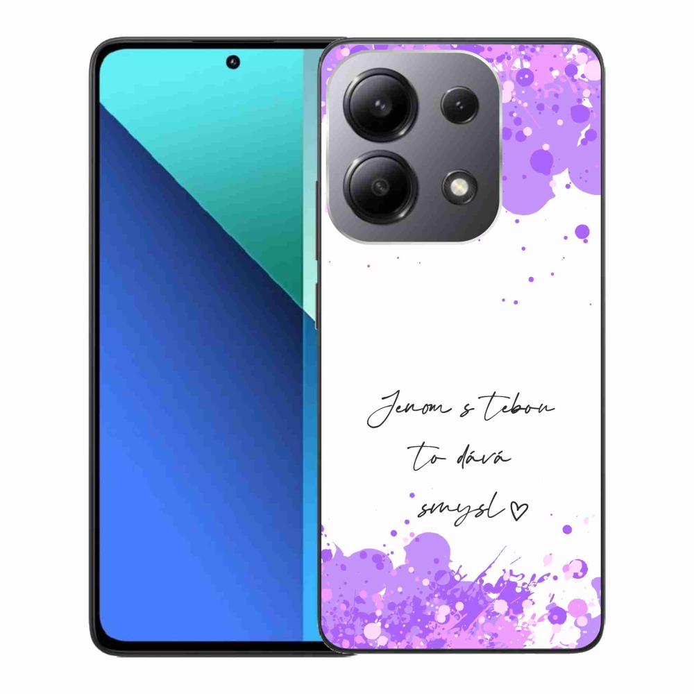 Gél borító mmCase a Xiaomi Redmi Note 13-hoz - szerelmes szöveg fehér háttérrel