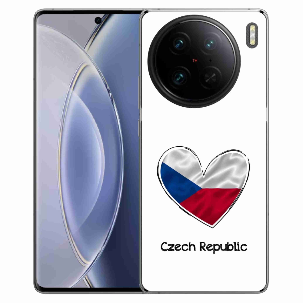 Gél borító mmCase a Vivo X90 Pro - zászló szív fehér háttérrel