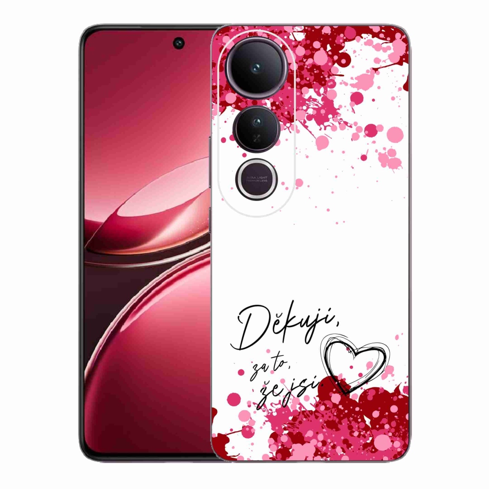 Gél borító mmCase Vivo V50 Lite 4G/5G - szerelem szöveg 2 fehér háttérrel