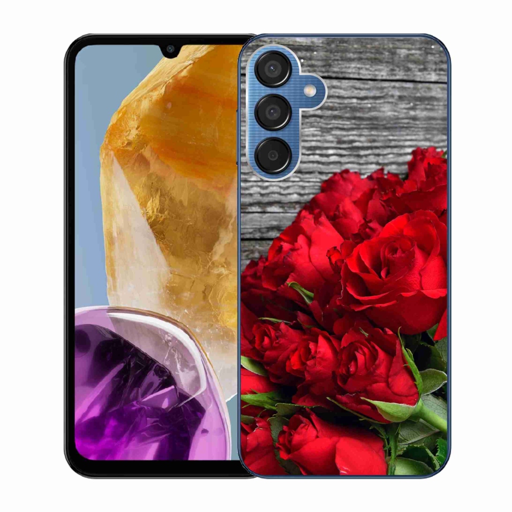 Gél védőhuzat mmCase Samsung Galaxy M15 5G - piros rózsa