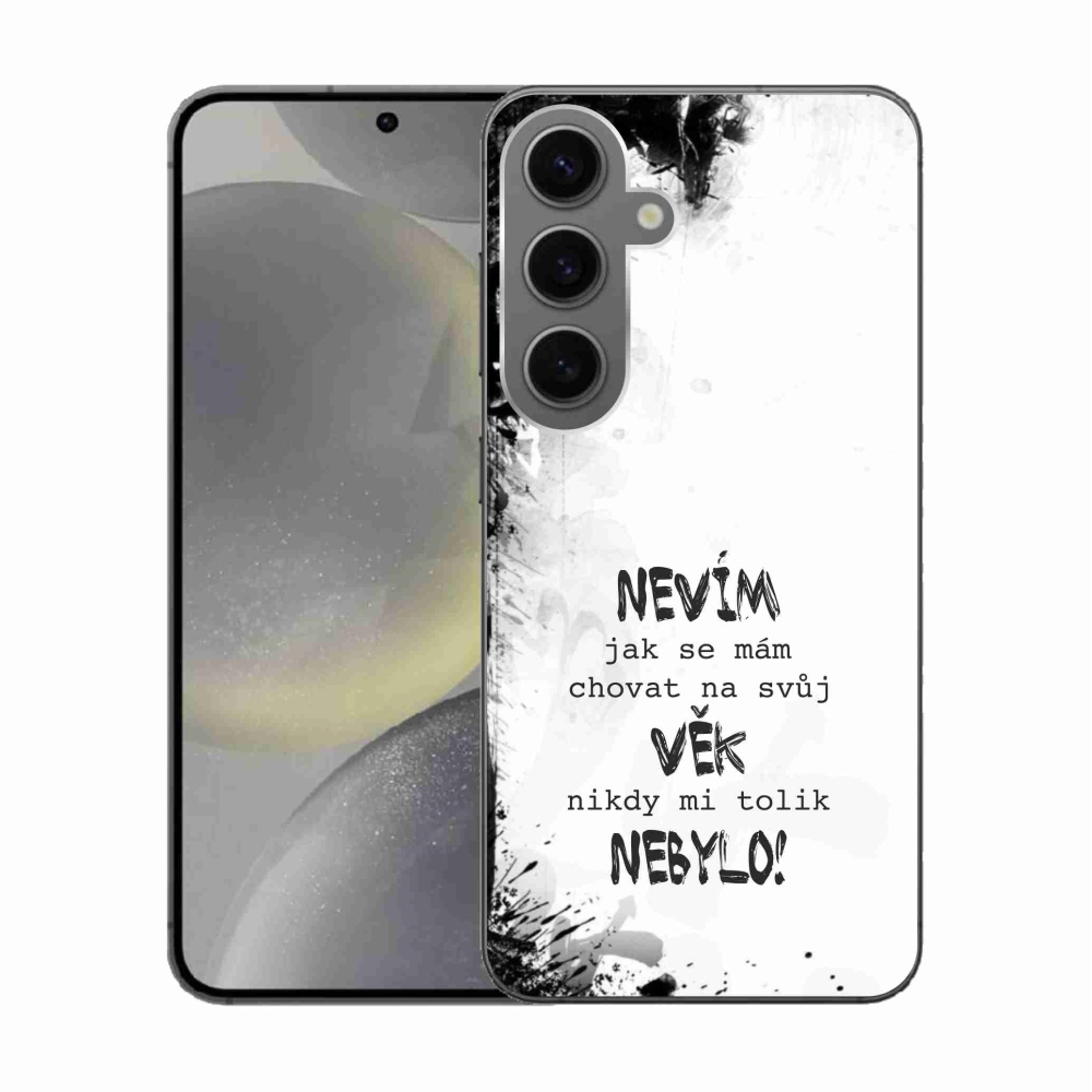 Gél borító mmCase Samsung Galaxy S24 készülékhez - vicces szöveg 14 fehér háttér