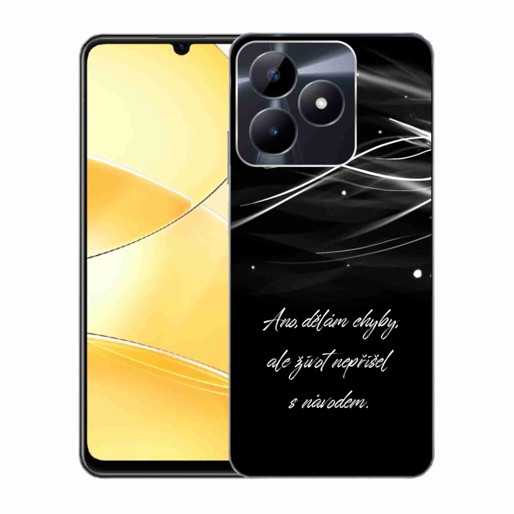 Zselés borító mmCase a Realme C51/C53 készülékhez - idézem fekete háttérrel