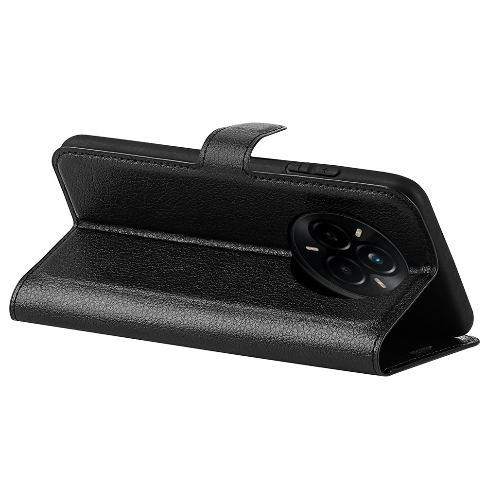 Litchi könyvtáska a Realme 14 Pro 5G készülékhez - fekete