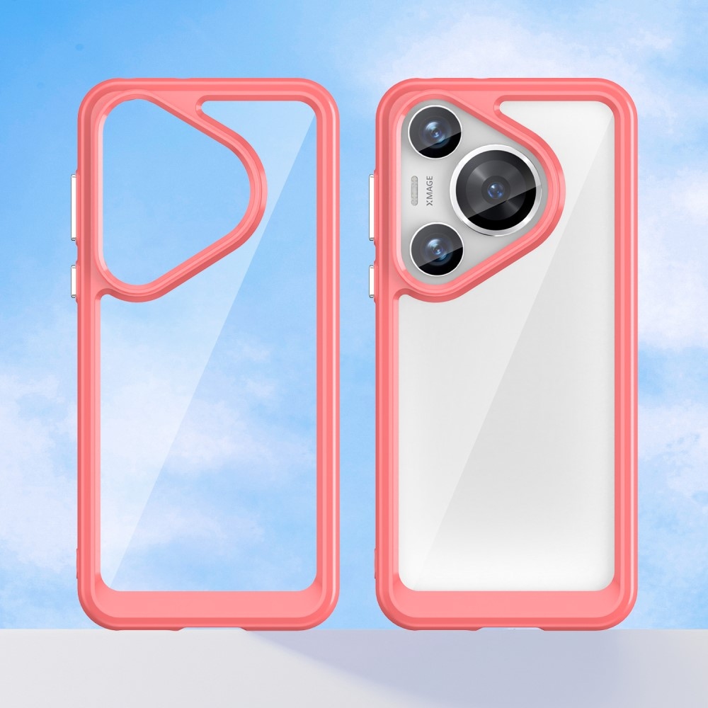 Gél tok kemény hátlappal a Huawei Pura 70 Pro-hoz - piros