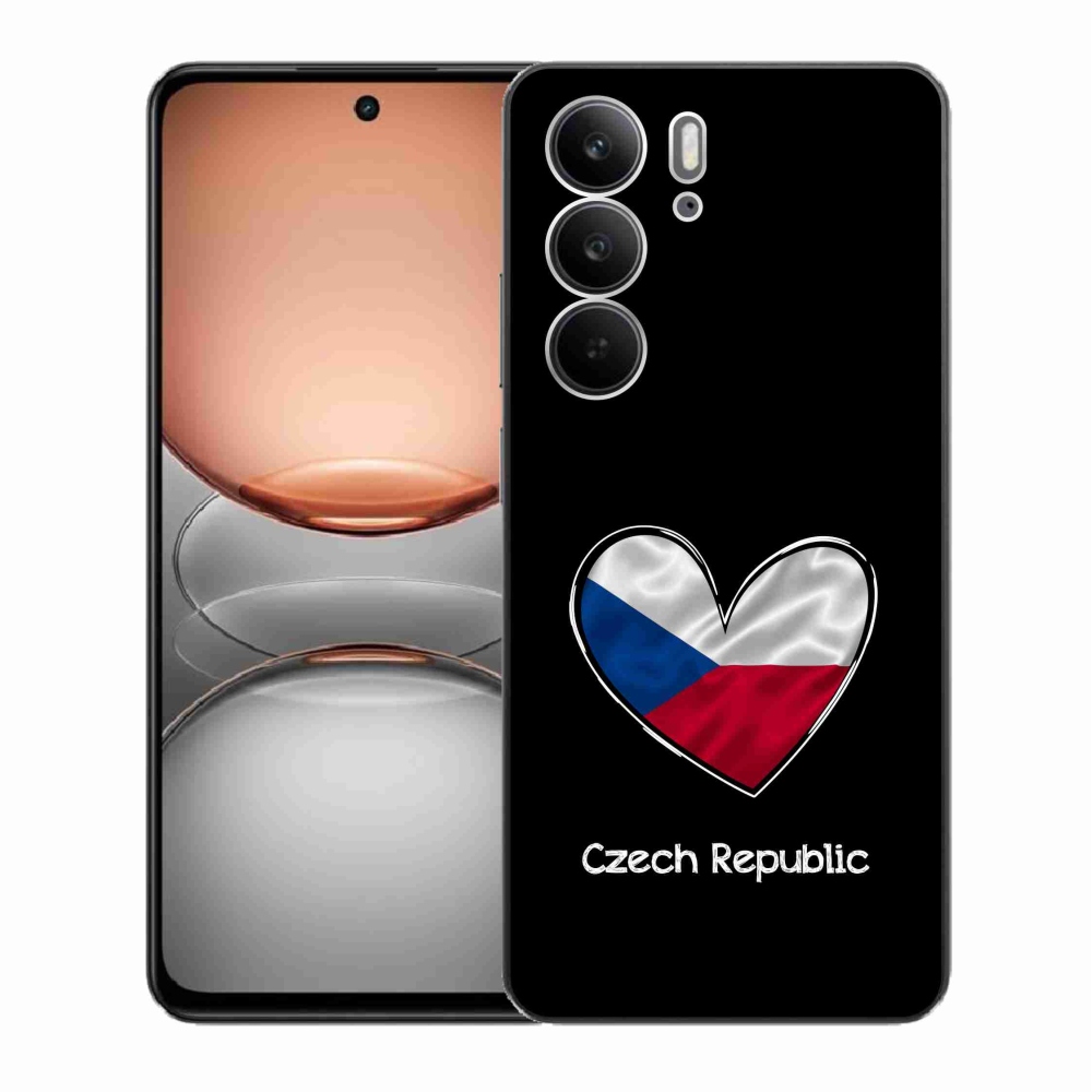 Gél borító mmCase a Realme C75 készülékhez - zászló szív fekete háttérrel