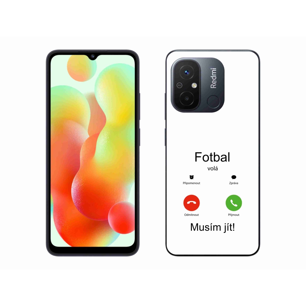 Gél borító mmCase a Xiaomi Redmi 12C - futball hívások fehér háttérrel