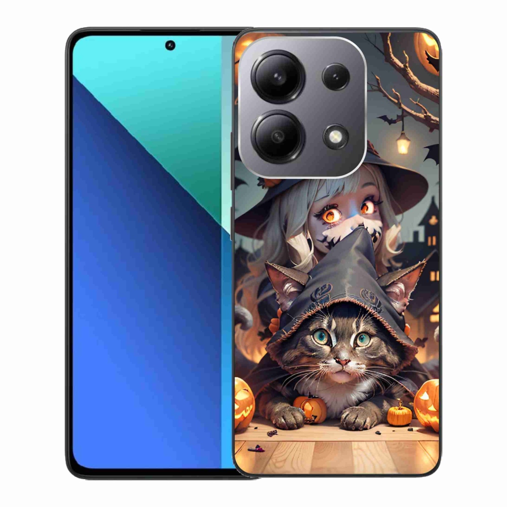 Gél borítás mmCase a Xiaomi Redmi Note 13-hoz - boszorkány macskával