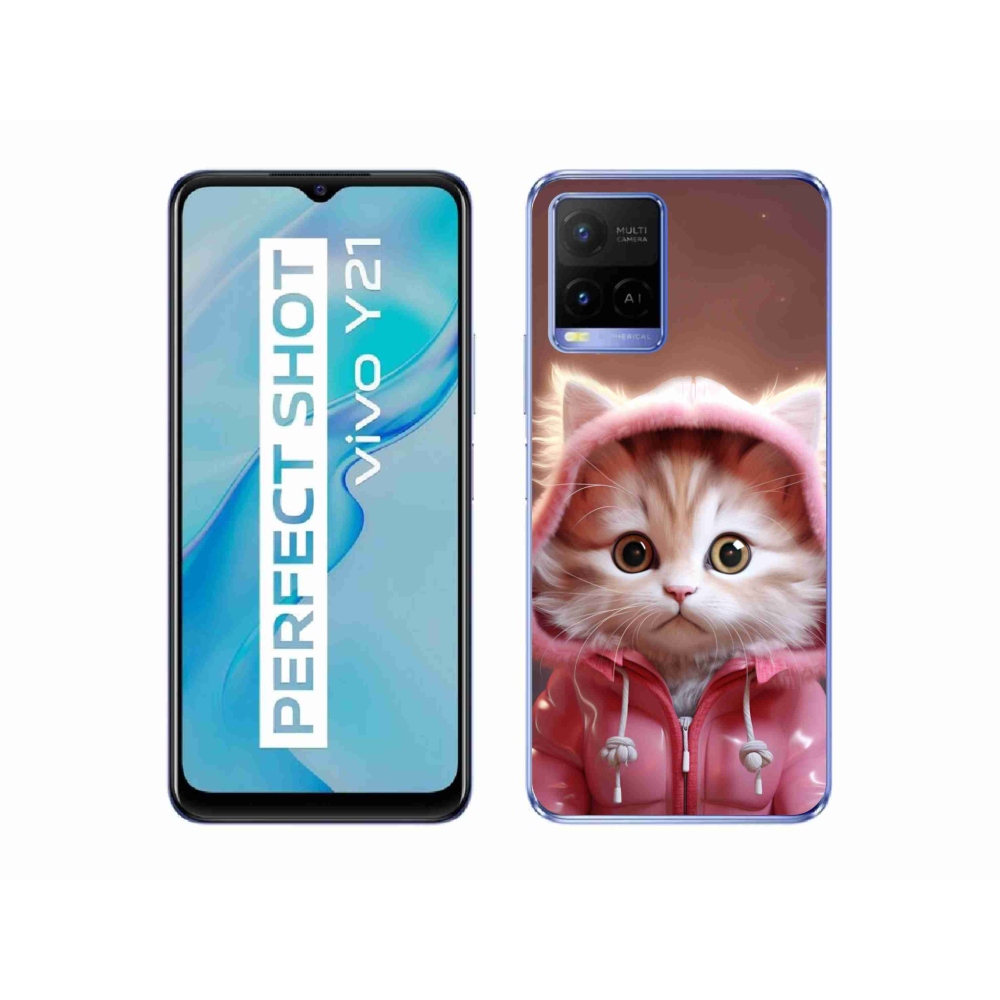 Gél borító mmCase a Vivo Y21/Y21s/Y33s készülékhez - aranyos cica 3