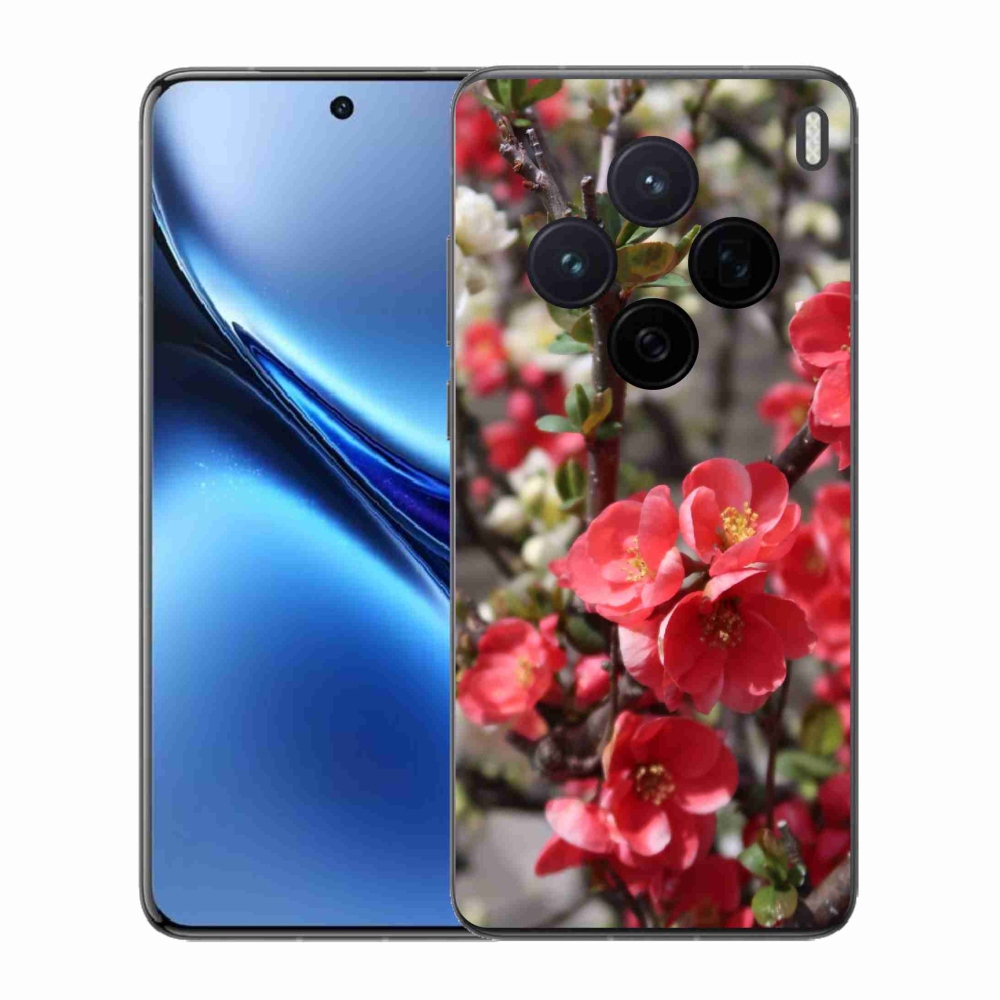 Zselés borító mmCase a Vivo X200 5G-hez - piros virágok