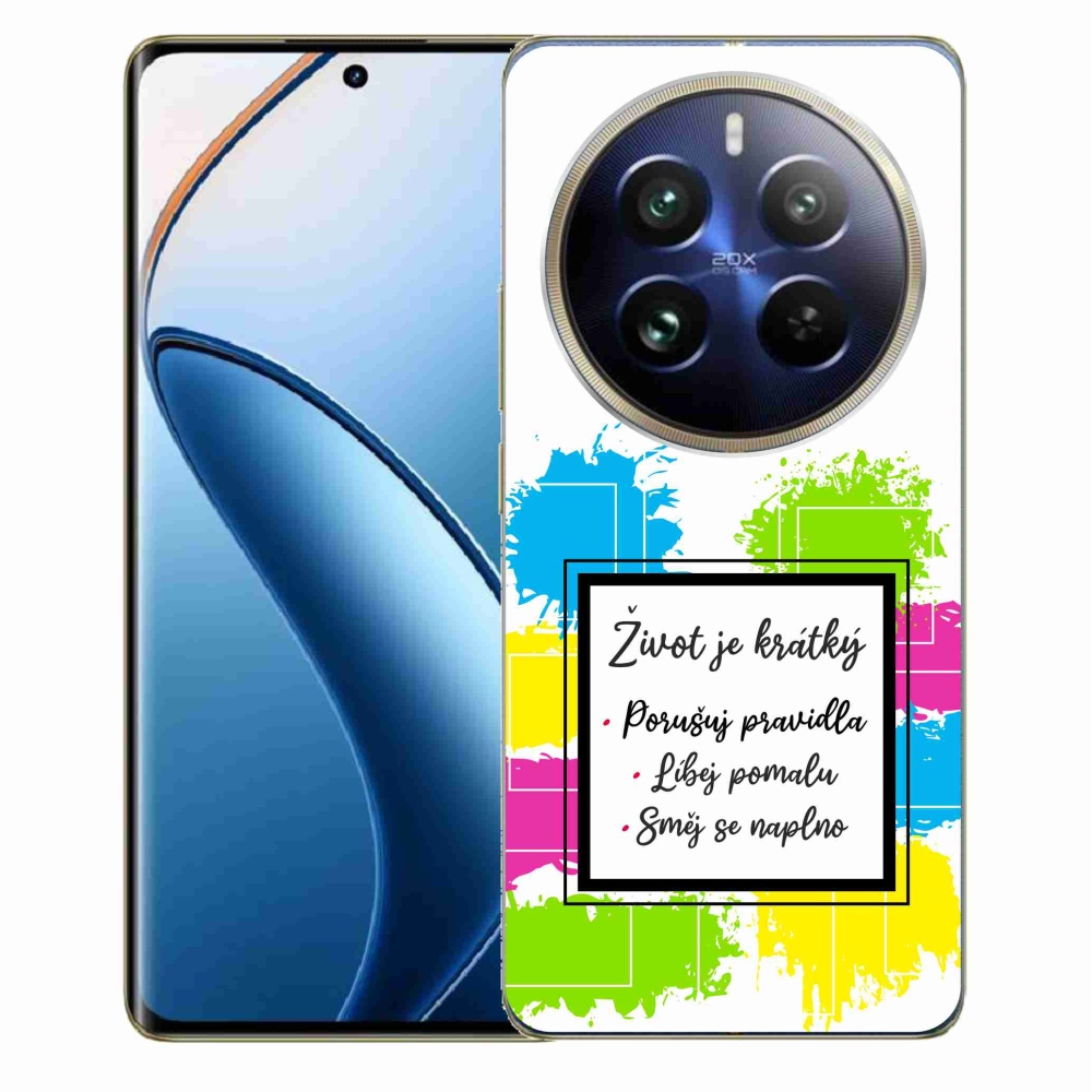 Gél borítás mmCase a Realme 12 Pro 5G/12 Pro+ 5G - idézet 5 fehér háttérrel