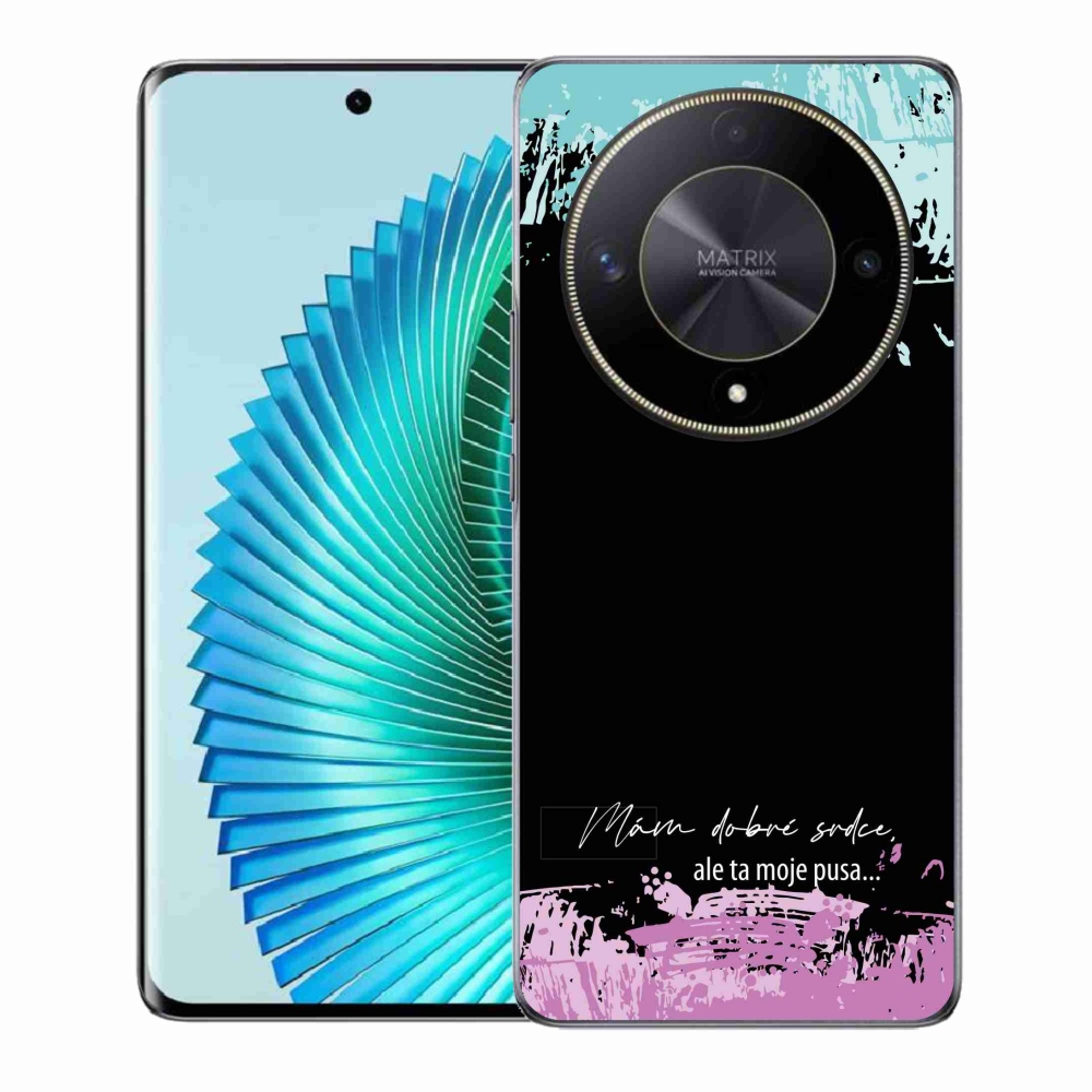 Gél borító mmCase a Honor Magic 6 Lite 5G számára - vicces szöveg 3 fekete háttérrel