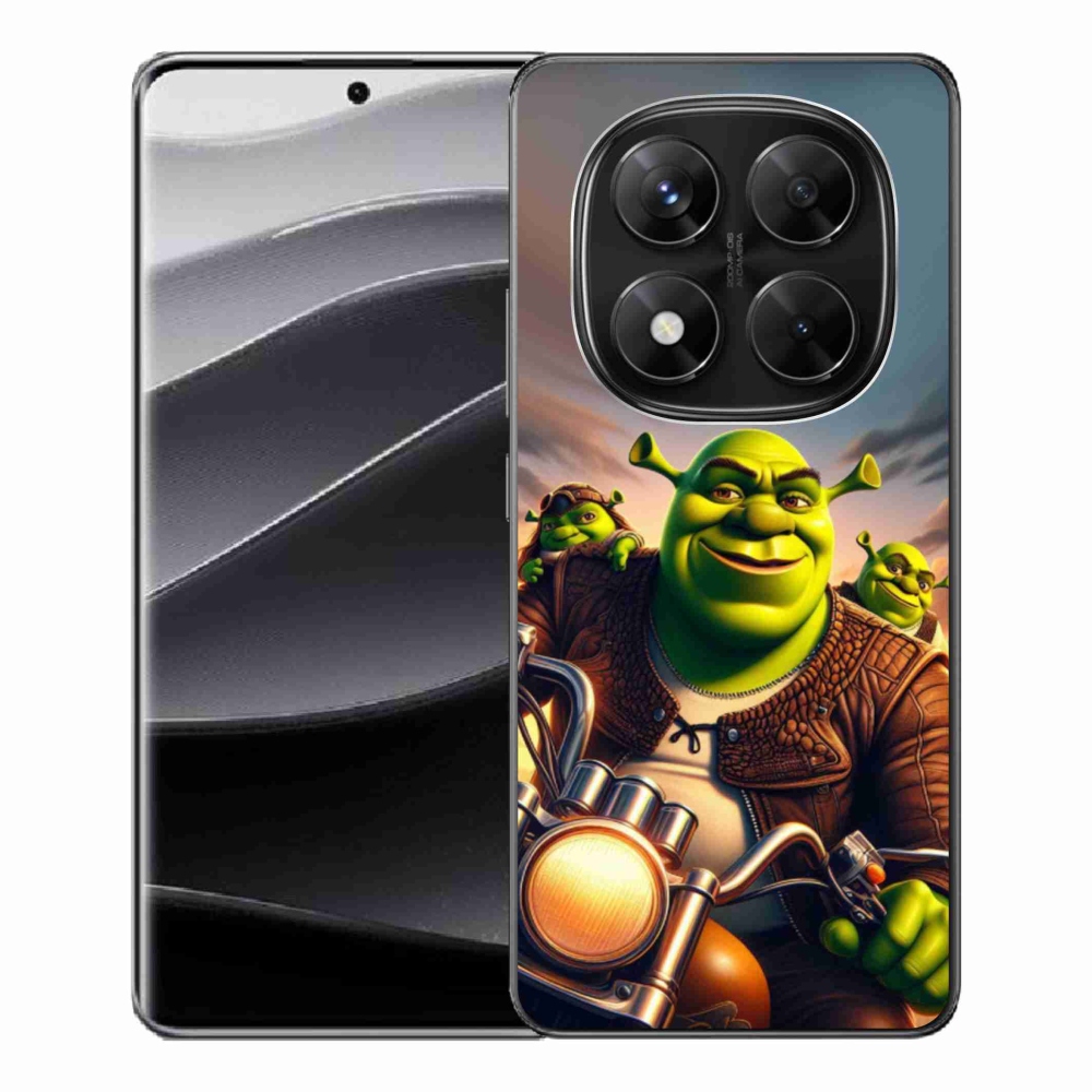 Gél borítás mmCase a Xiaomi Redmi Note 14 Pro 5G/Poco X7 5G számára - shrek egy motorkerékpáron