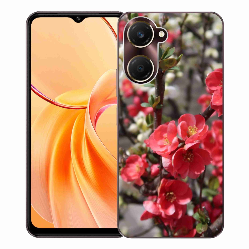 Zselés borító mmCase a Vivo Y28s 5G-hez - piros virágok