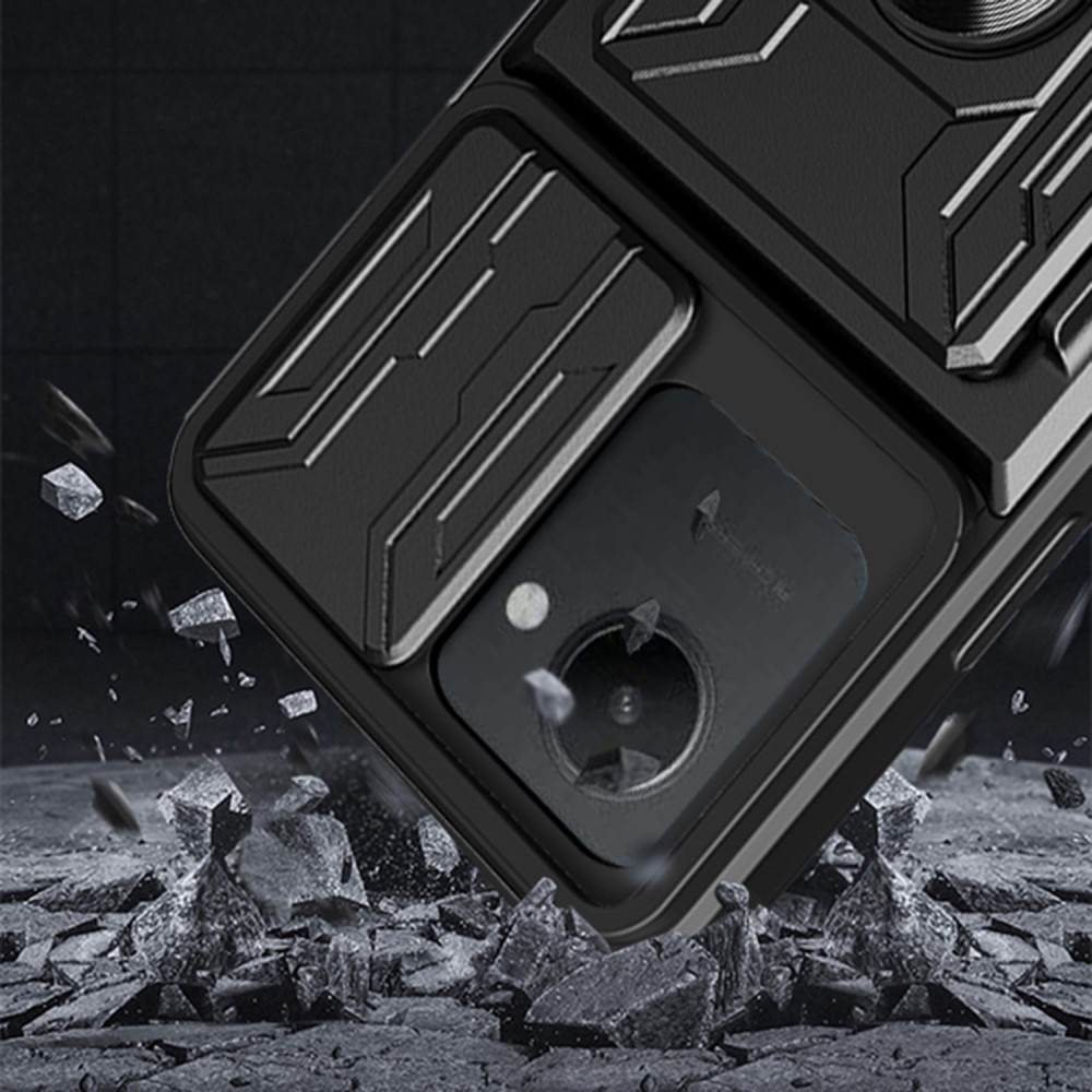 Csúszásálló hibrid borítás a Realme C30 készülékhez - fekete