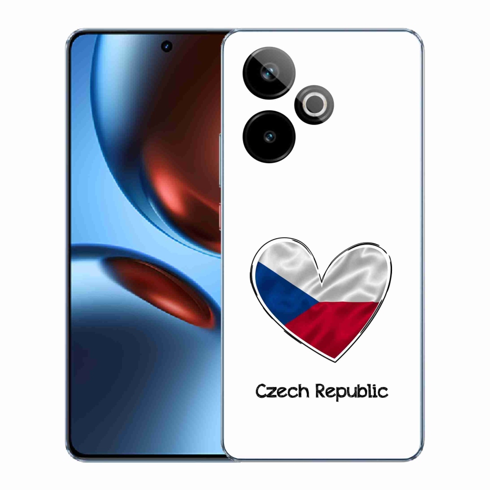 Rugalmas zselés tok mmCase a Realme GT 7 5G/GT 7T 5G képével - szív zászló fehér háttérrel