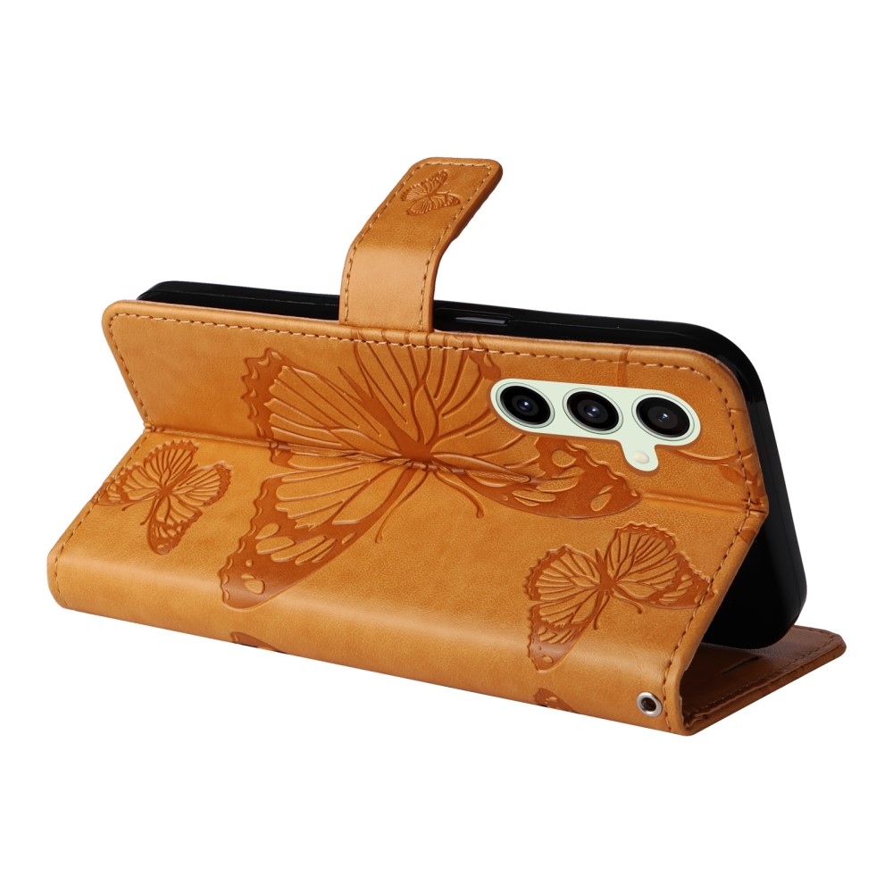 Nagy pillangó könyv tok Samsung Galaxy S24 FE készülékhez - sárga