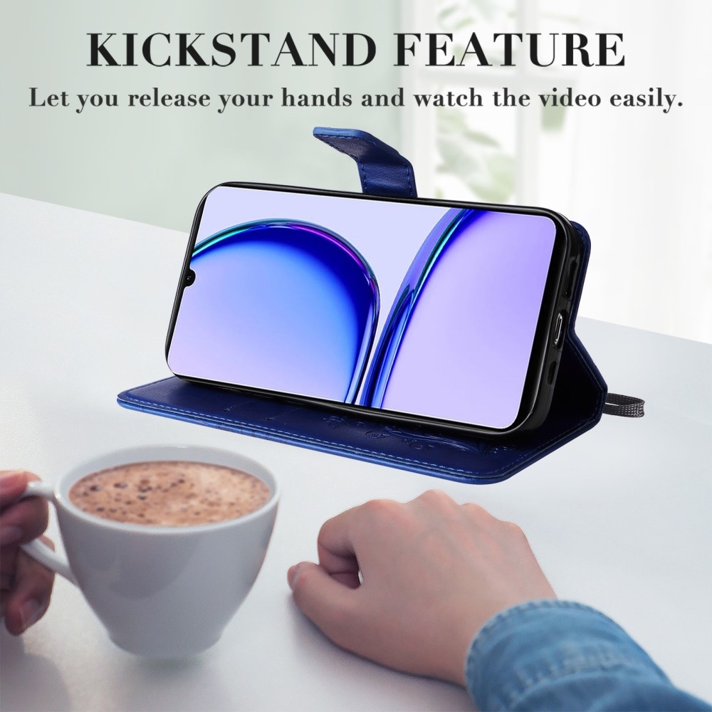 Nagy pillangó könyvtáska Realme C51/C53 készülékhez - kék