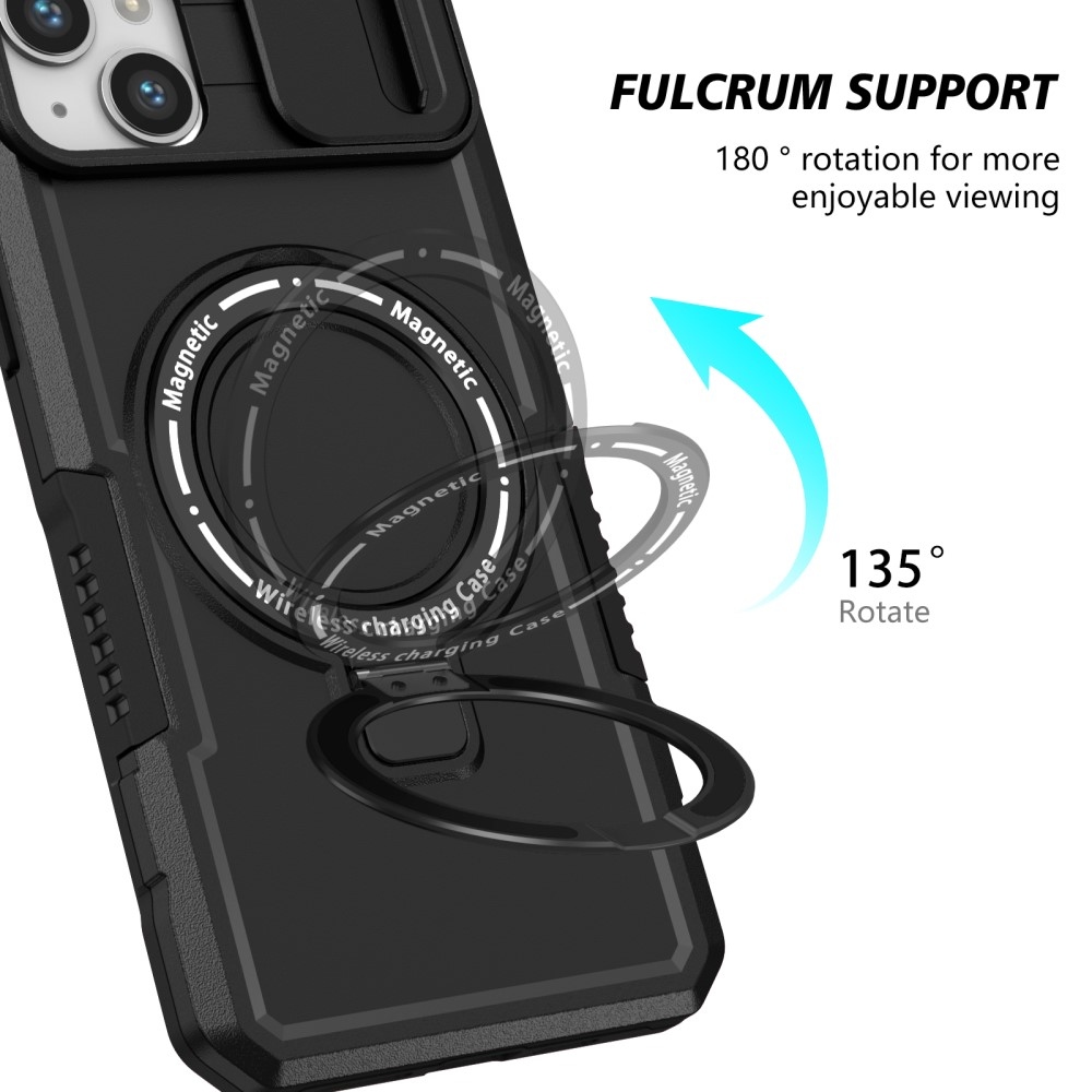 Fulcrum tartós borító kameravédelemmel és MagSafe funkcióval iPhone 14 készülékhez - Fekete