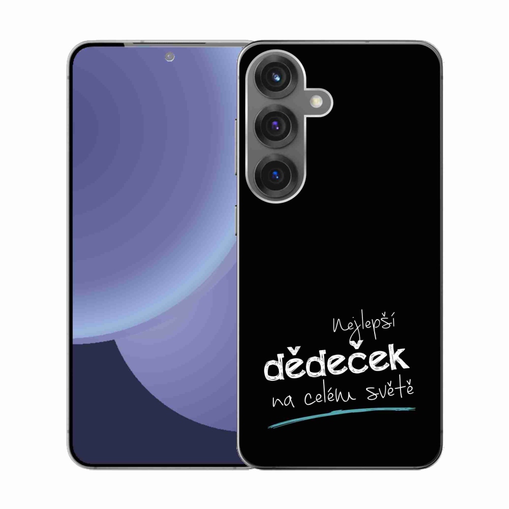 Gél borító mmCase Samsung Galaxy S25 - a legjobb nagypapa 3 fekete háttérrel