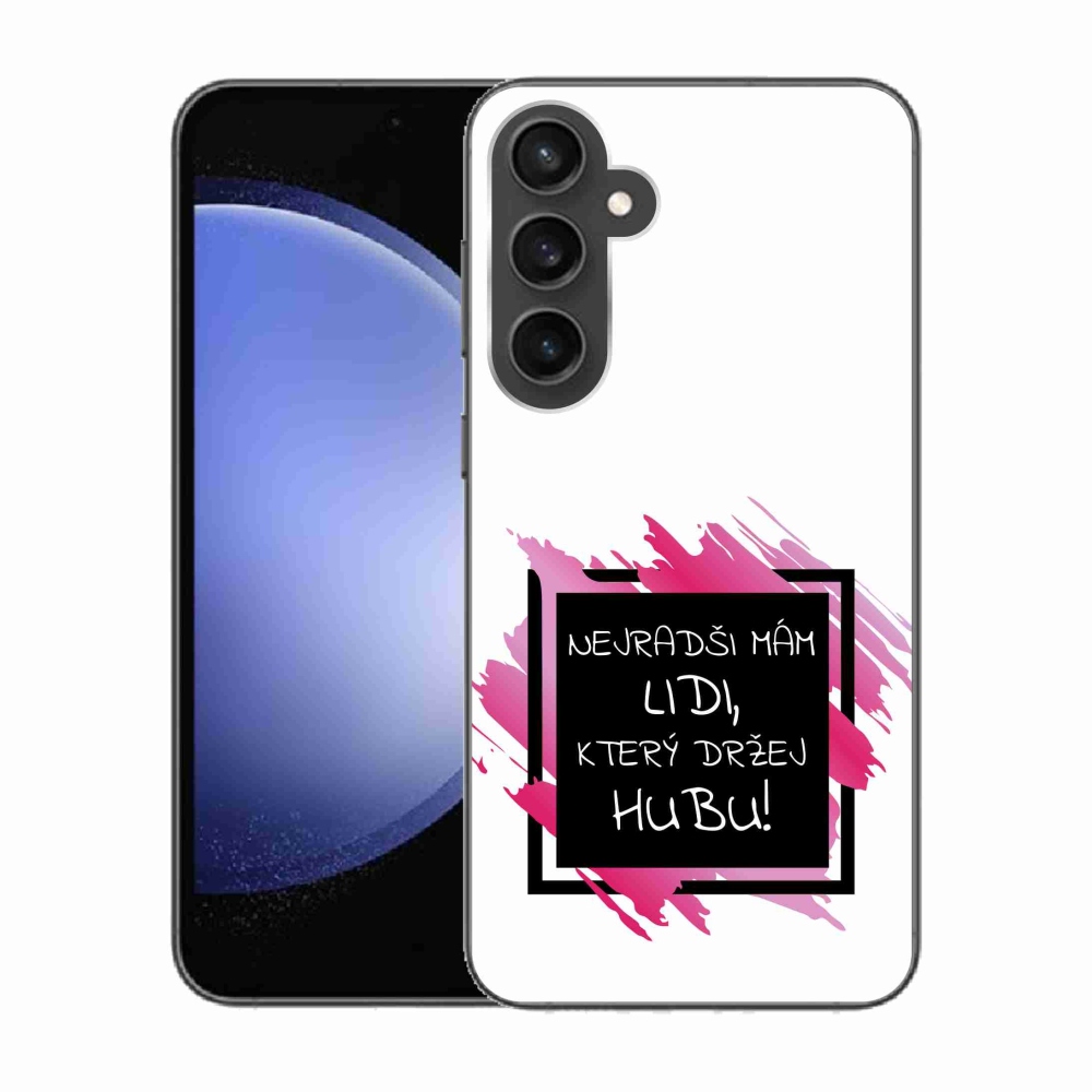 Gél borító mmCase Samsung Galaxy S23 FE - vicces szöveg 7 fekete-fehér háttérrel