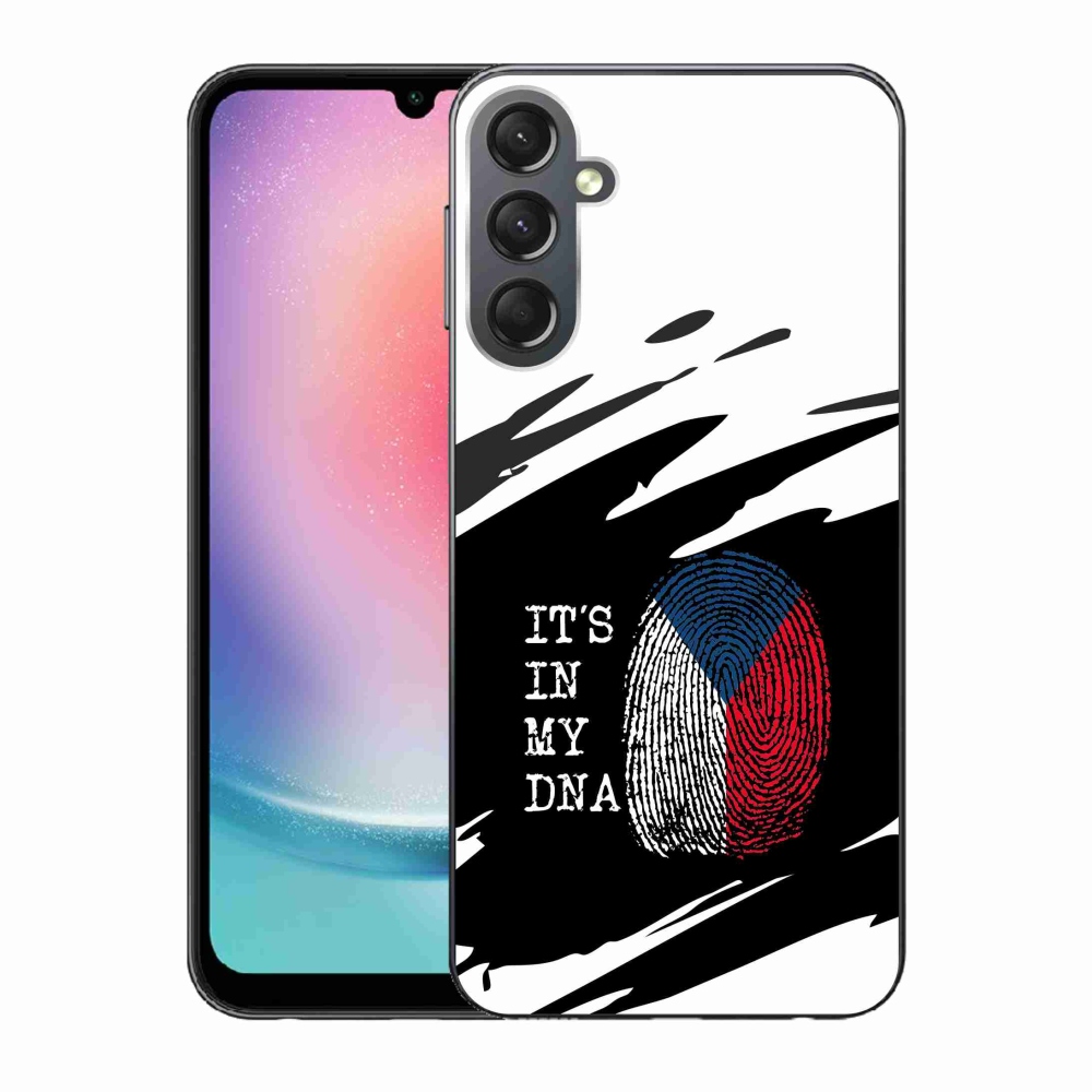 Gél borító mmCase Samsung Galaxy A24 - zászlós ujjlenyomat fekete és fehér háttérrel