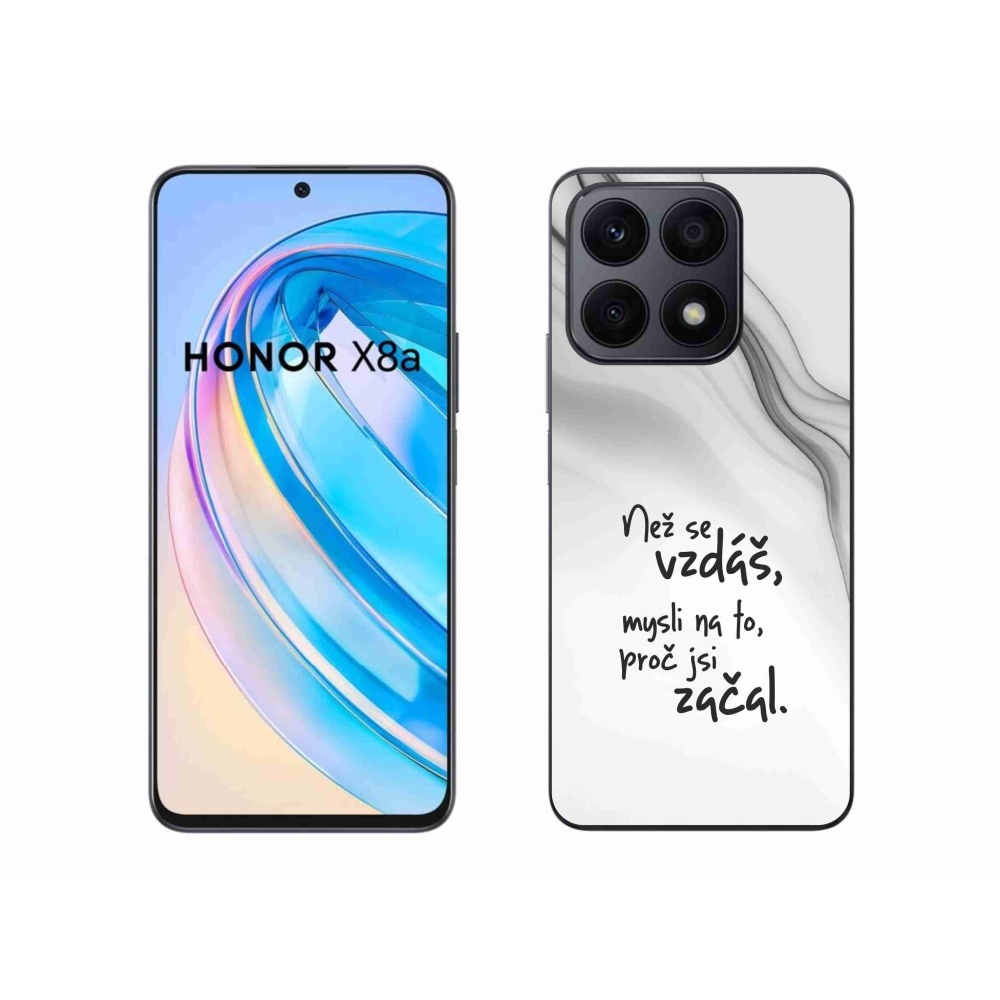 Zselés borítás mmCase a Honor X8a készülékhez - idézet 2 fehér háttér