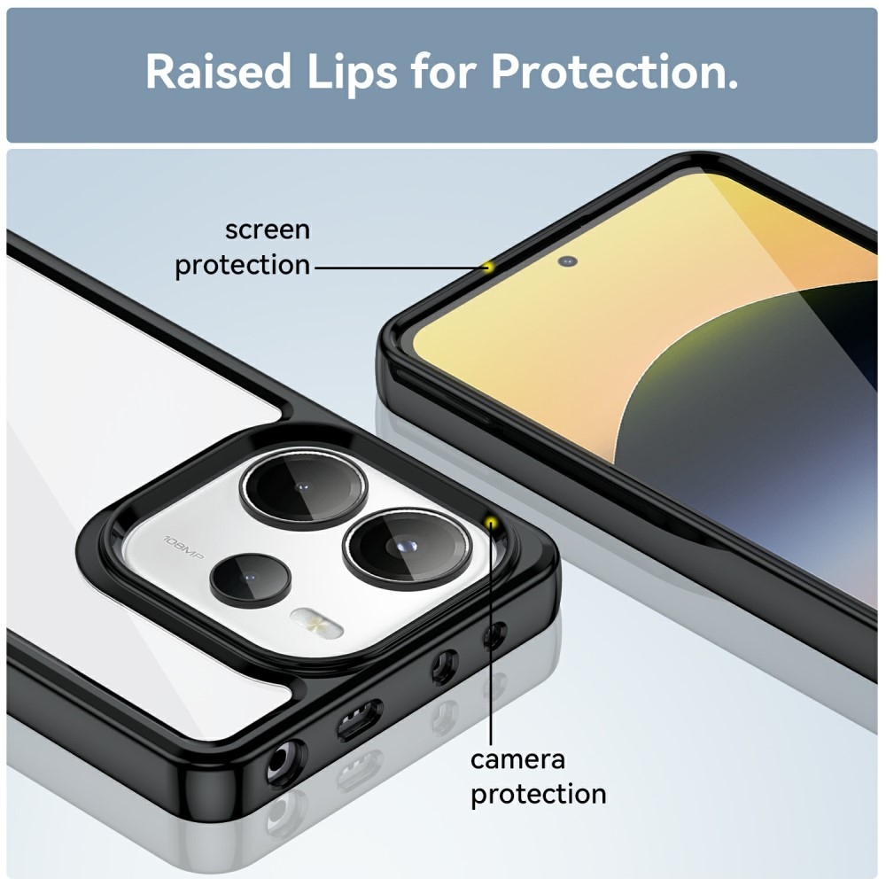 Gél tok fix hátlappal a Xiaomi Redmi Note 14-re - fekete