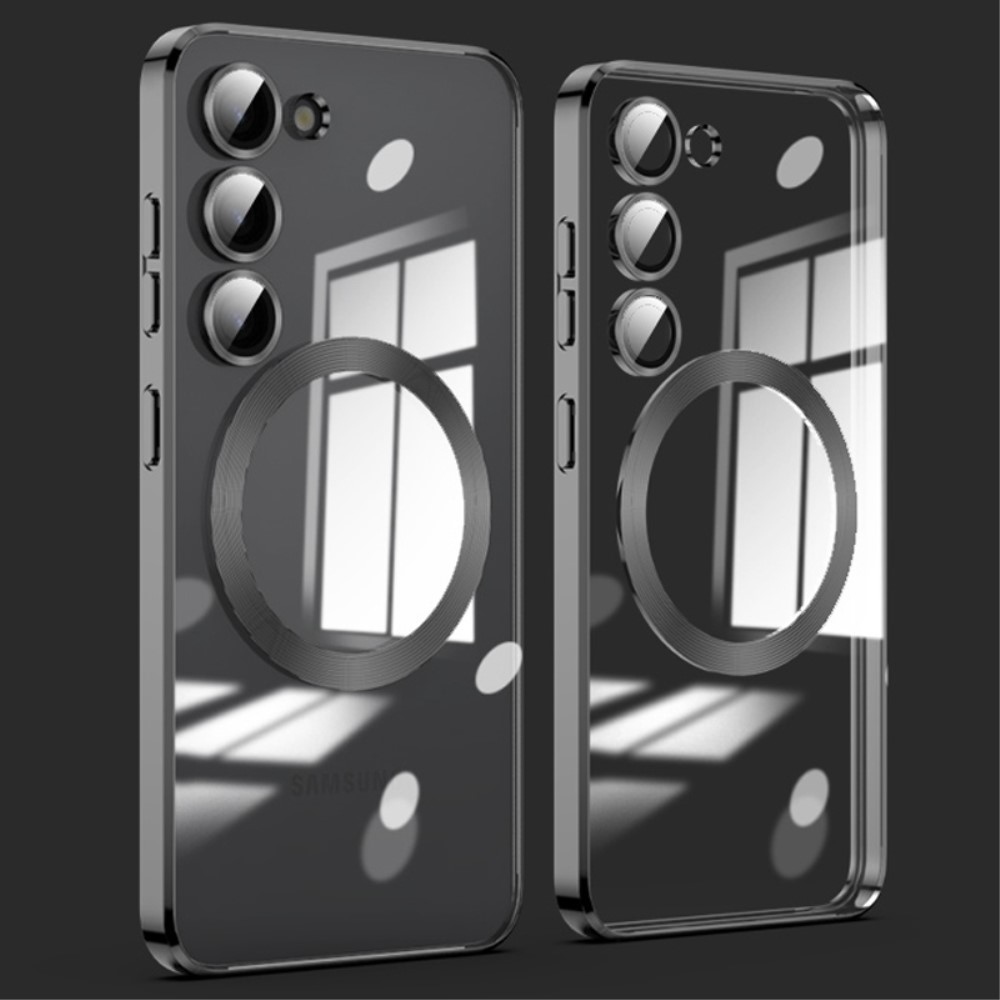 Átlátszó tok kameravédelemmel és MagSafe támogatással Samsung Galaxy S23+ készülékhez - fekete