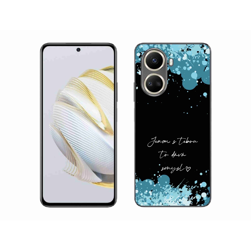 Gél borító mmCase a Huawei Nova 10 SE-n - szöveg szerelemben fekete háttérrel
