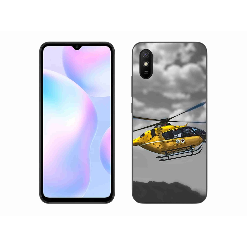 Gél borítás mmCase a Xiaomi Redmi 9A számára - sárga helikopter