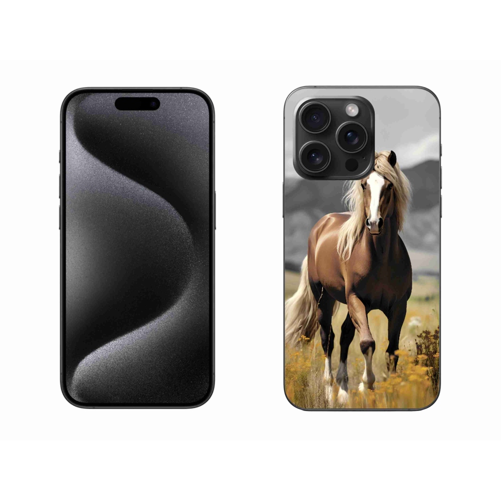 Zselés borítás mmCase iPhone 15 Pro Max készülékhez - barna ló 1